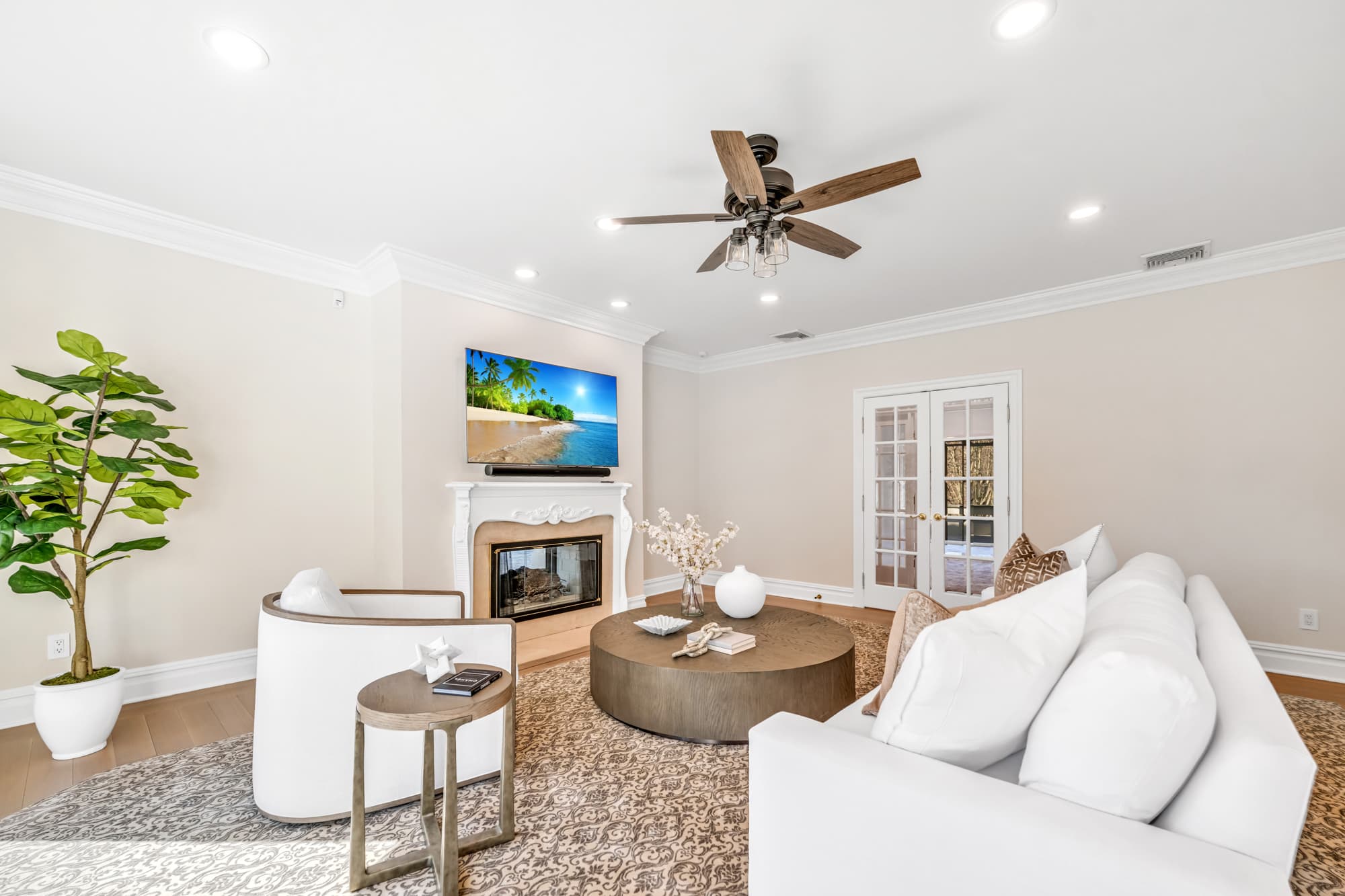 Luxury staged interior — short-term rental furnishing in West New York, NJ