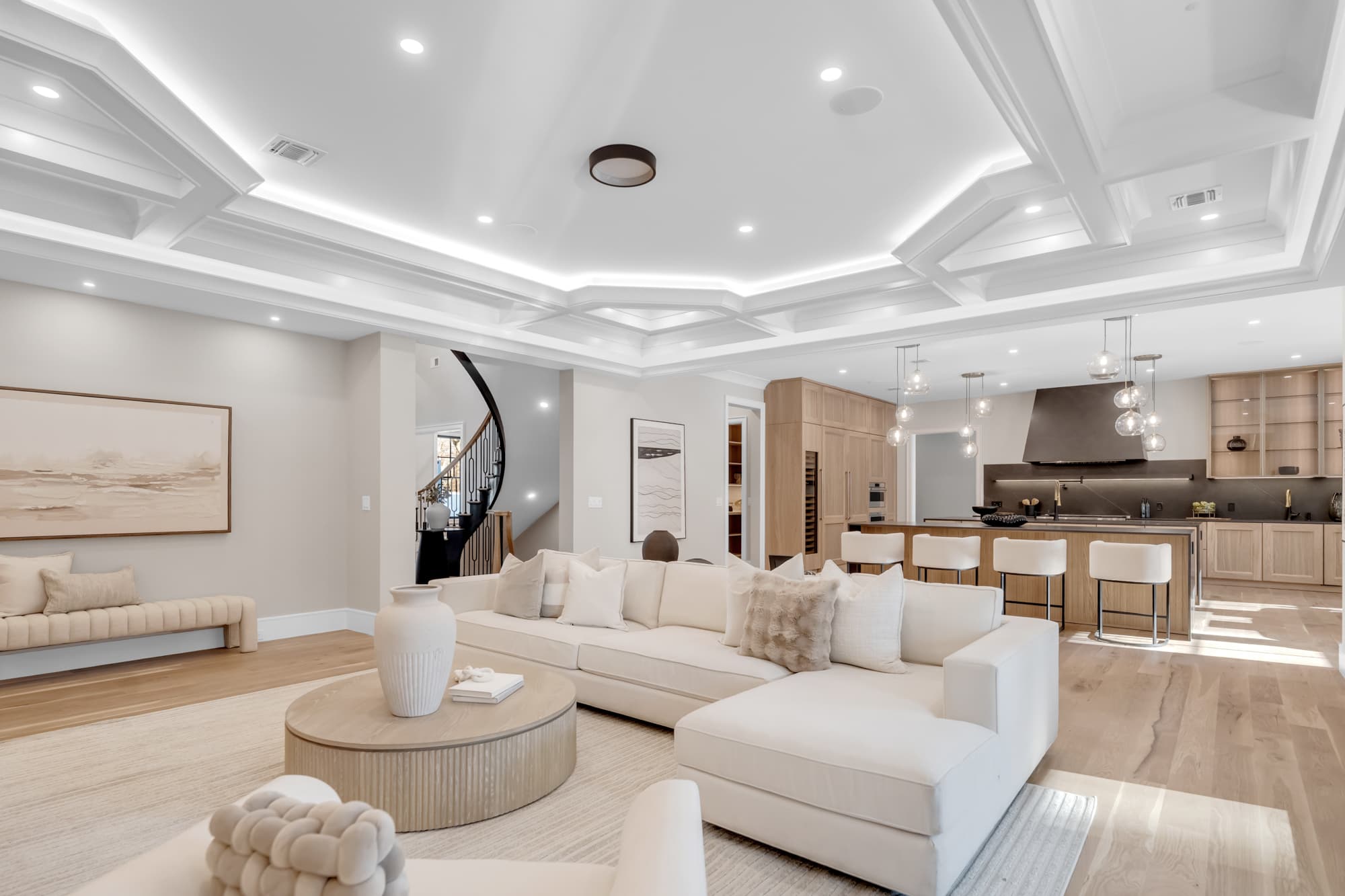 Luxury staged interior — short-term rental furnishing in Sands Point, NY