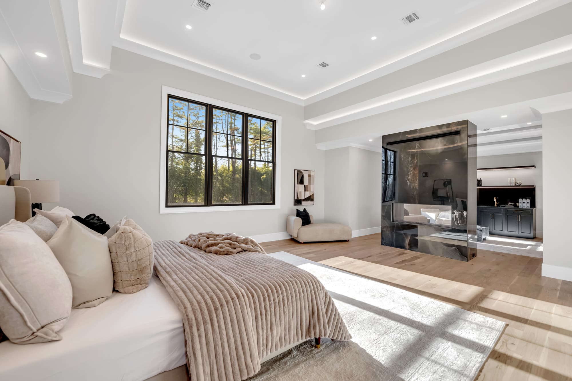Luxury staged interior — short-term rental furnishing in Rumson, NJ