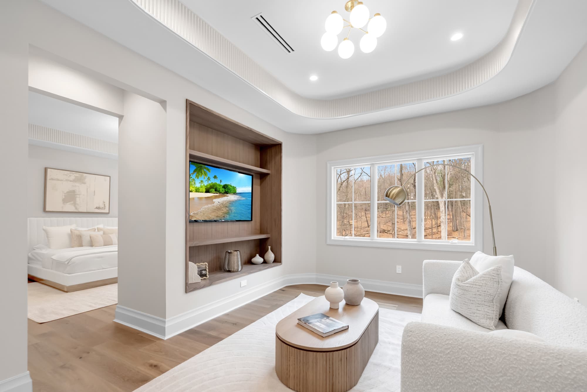 Luxury staged interior — short-term rental furnishing in Mountain Lakes, NJ